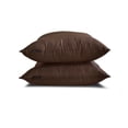 thumbnail image 4 of The HomeCentric Decorative Plain Pillow Cover Brown Pack of 2, 26"x26" (65x65 cm) Pillow Cases, Art Silk Plain & Solid Throw Pillow Cover For Sofa, Solid Modern Style - Dark Brown Luxury, 4 of 5