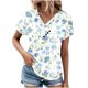 thumbnail image 2 of Fiudx Liquidación de Ahorros de Verano Top Informal de Primavera y Verano de Manga Corta con Cuello En V para Mujer, 2 of 6