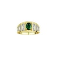 thumbnail image 1 of RYLOS Bagues pour Femmes Bague en Or Jaune 14K Style Classique Pierre Précieuse Ovale 7X5MM et Bague en Diamant Saphir Vert Bijoux Taille 8, 1 of 7