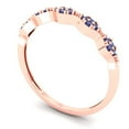 thumbnail image 2 of 0.1 ct Brilliant Round Cut Simulated Tanzanite 18K Rose Gold Stackable Band SZ 7, 2 of 6