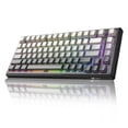 thumbnail image 5 of ONIKUMA Wireless Gaming Keyboards Gasket Mechanical Keyboard,8000mAh -Tri-Mode BT5.0/2.4GHz/USB-C ｜75% Hot Swappable Custom Keyboard｜RGB Backlit, 5 of 10