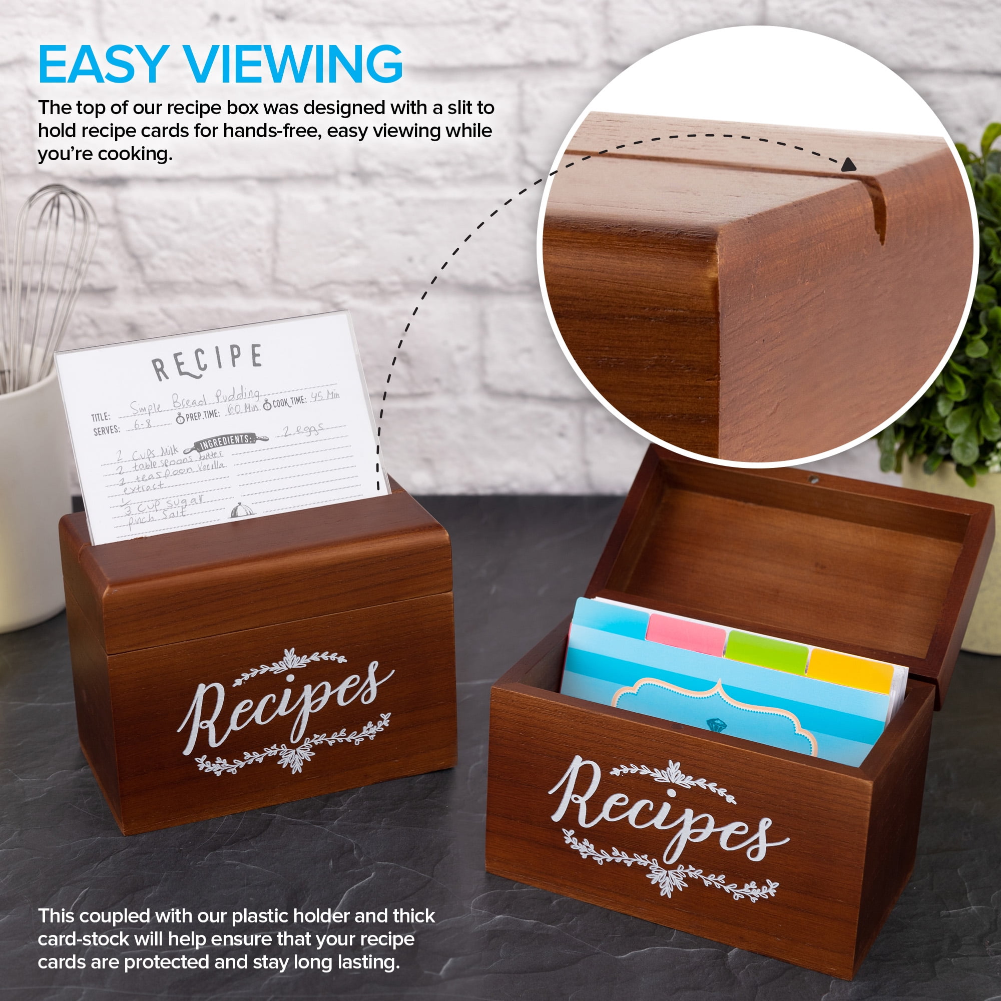 Dollhouse Miniature Wooden Recipe Box w//Recipe Cards by Tiny Details