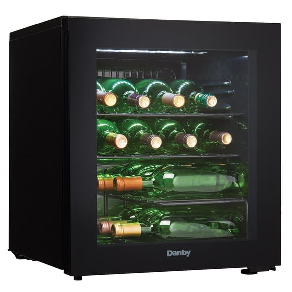 Danby DWC018A1BDB 1.8 Cu. Ft. /16 Bottle Free-Standing Counter-top Design Wine Cooler for Red or White Wine, in Black