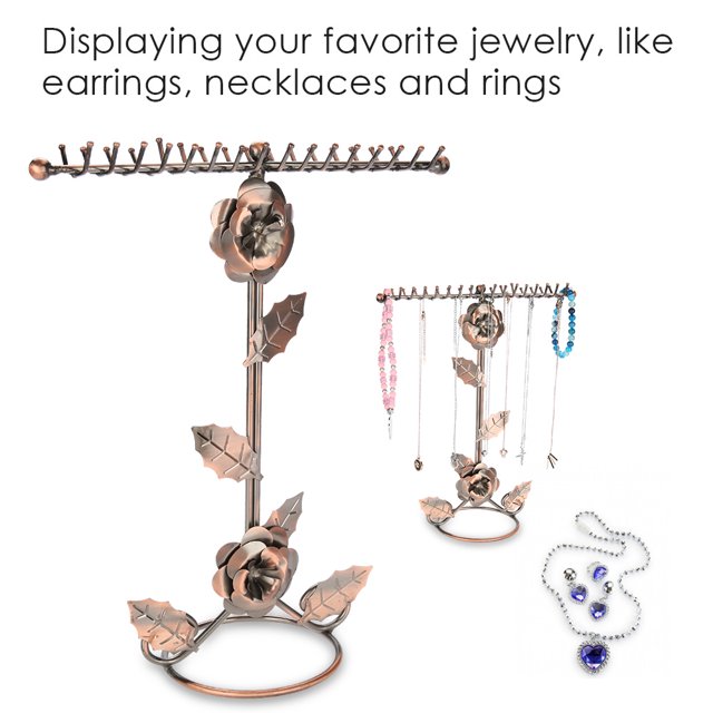 Necklace Display Stand Bronze Jewelry Display Stand Space-saving Portable Dorm for Home