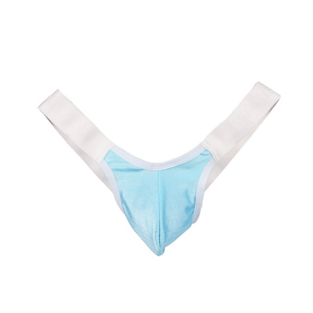 Xysaqa sous-Vêtements Aguichant pour Hommes String Classique Taille Basse Doux Confortable Extensible avec Poche Bleu S