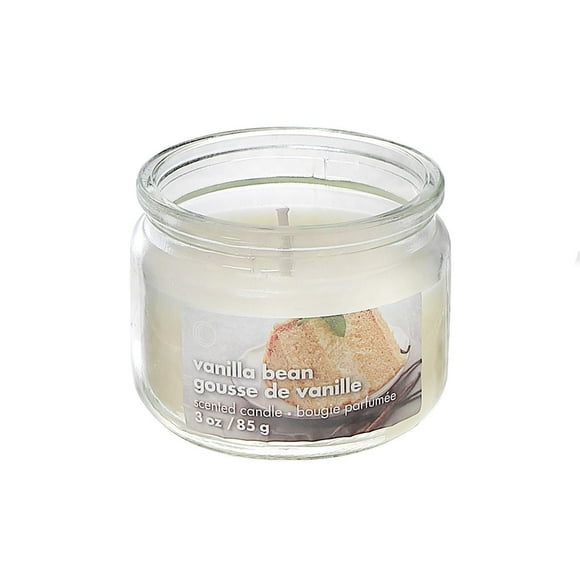 Vanilla Bean 3 Oz Scented Glass Jar Candle With Lid