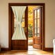 thumbnail image 1 of 1 PC Cortina de Puerta Francesa, 42" x 79" Cortinas Aislantes Térmicas de Ahorro de Energía de Poliéster con Bolsillo para Varilla para Tratamientos de Ventanas de Puerta Frontal de Cocina, Beige, 1 of 6