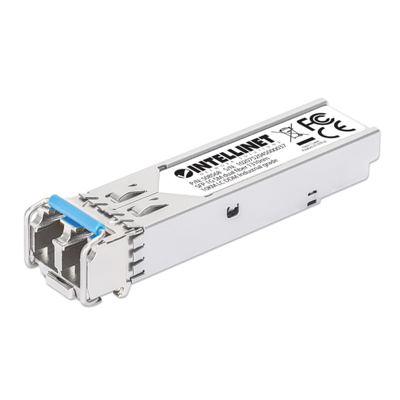 Intellinet Industrial Gigabit Fiber SFP Optical Transceiver Module | 1000Base-LX (LC) Single-Mode Port, 10 km (6.2 mi.) | -40 - 167°F, DDM | Equivalent to the Cisco GLC-LH-SM | NDAA-compliant