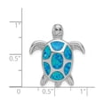 thumbnail image 3 of Sterling Silver Sea Turtle Necklace with Blue Opal Inlay for Women, Nautical Marine Life Pendant, Tropical Ocean Jewelry, Beach Style Accessory, Symbolic Animal Design, 3 of 6