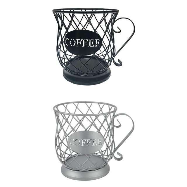 Cesta de Almacenamiento de Metal con Soporte para Cápsulas de Café Expreso de 2 Piezas para AMANTES DEL CAFÉ Sunnimix Contador de titulares de café