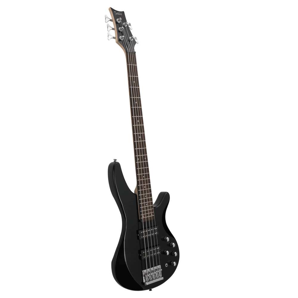 Tcbosik 5 String Electric Bass Guitar, Bass Beginner Kit with Bag, Strap, Amp Wire, Plectrum and Wrench Tool, Black
