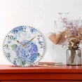 thumbnail image 2 of 10" Artistic Round Wall Decorative Desk Clock Wall Clock Home Decor Blue Hydrangea Pattern, 2 of 6