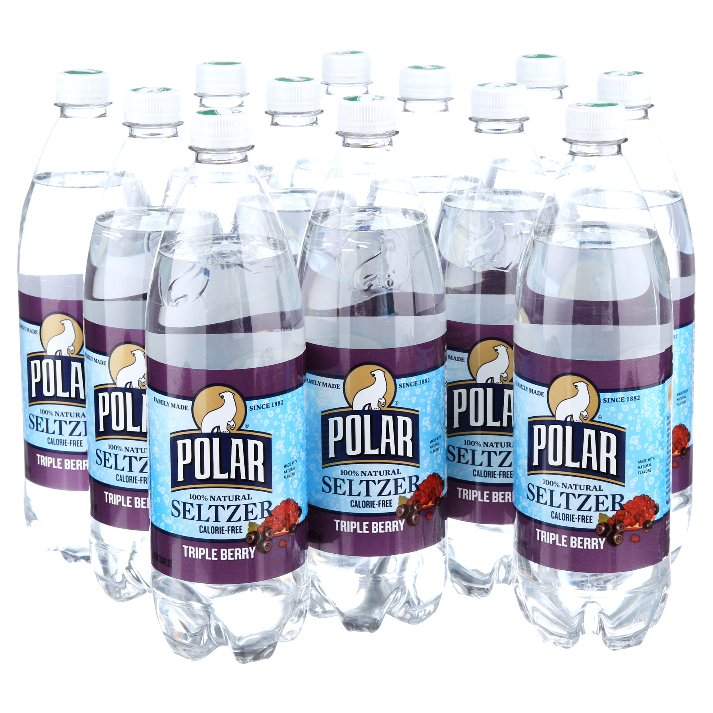 Polar Seltzer Water, Triple Berry, 33.8 Fl Oz, 12 Count