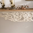thumbnail image 4 of Hassch Vintage Console Table in Antique White, 43.31" Distressed Carved Sofa Table with Natural Wood Textured Top, Scalloped Edge and Curved Legs for Living Room, Entryway, Hallway, Foyer, 4 of 6