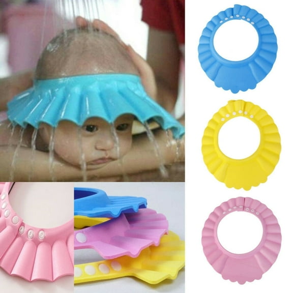 BABY CHILD KIDS SOFT WATERPROOF BATH CAP ADJUSTABLE SHAMPOO SHOWER BATH HAIR HAT