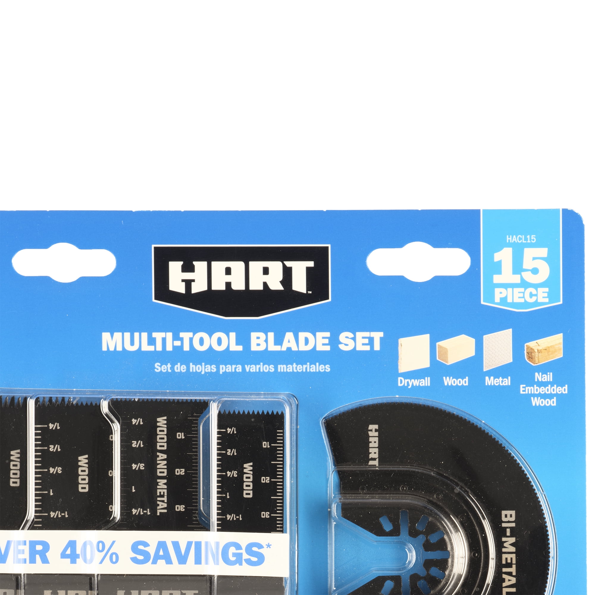 HART 15 Piece Oscillating Multi-Tool Blade and Accessory Set