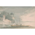 thumbnail image 3 of John Baverstock Knight 14x11 Black Modern Framed Museum Art Print Titled - Boat and Figures on Shore of a Lake, 3 of 5