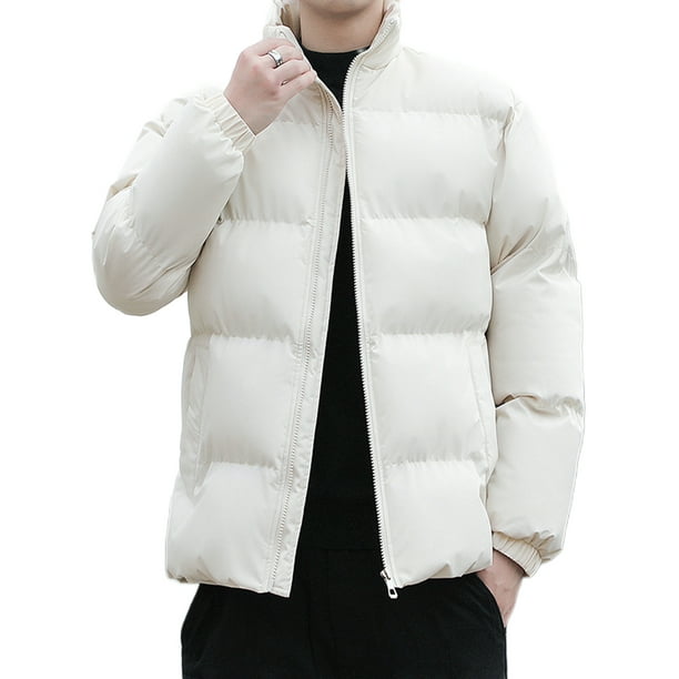 LUXUR Men s Outwear Full Zip Puffer Coats Stand Collar Down