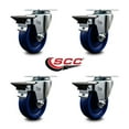 thumbnail image 2 of 4 Inch Solid Poly Wheel Swivel Top Plate Caster Set Posi Brake Service Caster, 2 of 2