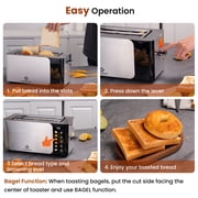LINKChef Touch Screen 4-Slice Toaster, Stainless Steel, 6 Bread Types & 6 Shade Settings, Timer Countdown