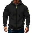thumbnail image 3 of Zip Up Hoodies for Men 2025 Fall Winter Long Sleeve Basic Hooded Sweatshirt Jacket Pullover Mens Hoodies, 3 of 4