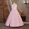 thumbnail image 2 of JAJAHO Girls Satin Dresses Flower Girl Dress Spaghetti Strap Puffy Maxi Ball Gown Wedding Party Prom Wear For Kids 8-13Y, 2 of 9