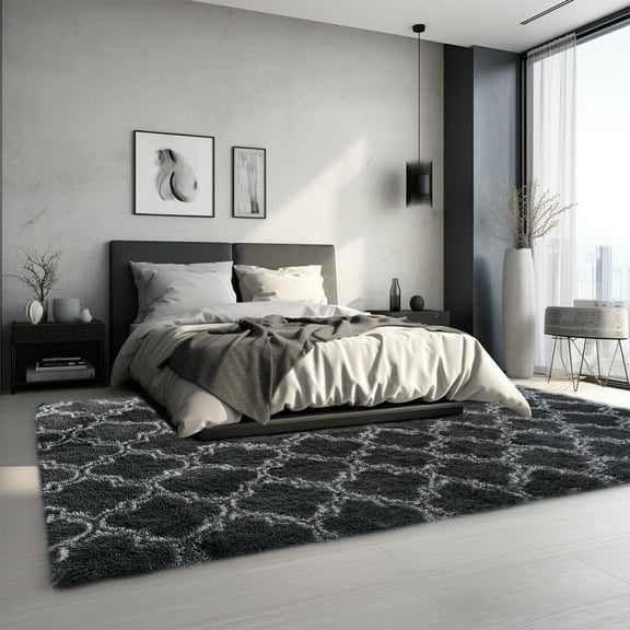 SWEES Non-slip Soft Fluffy Rugs, Washable Modern Area Rug, Decorative Big Carpets for Home Livingroom Bedroom Decor,