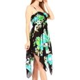thumbnail image 4 of Sakkas Kiera Women's Tube Spaghetti Strap Floral Print Summer Casual Short Dress - B-Teal - One Size, 4 of 5