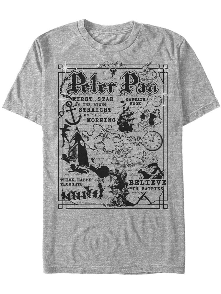 Peter Pan Peter Pan Neverland Map Mens Graphic T Shirt Walmart Com Walmart Com