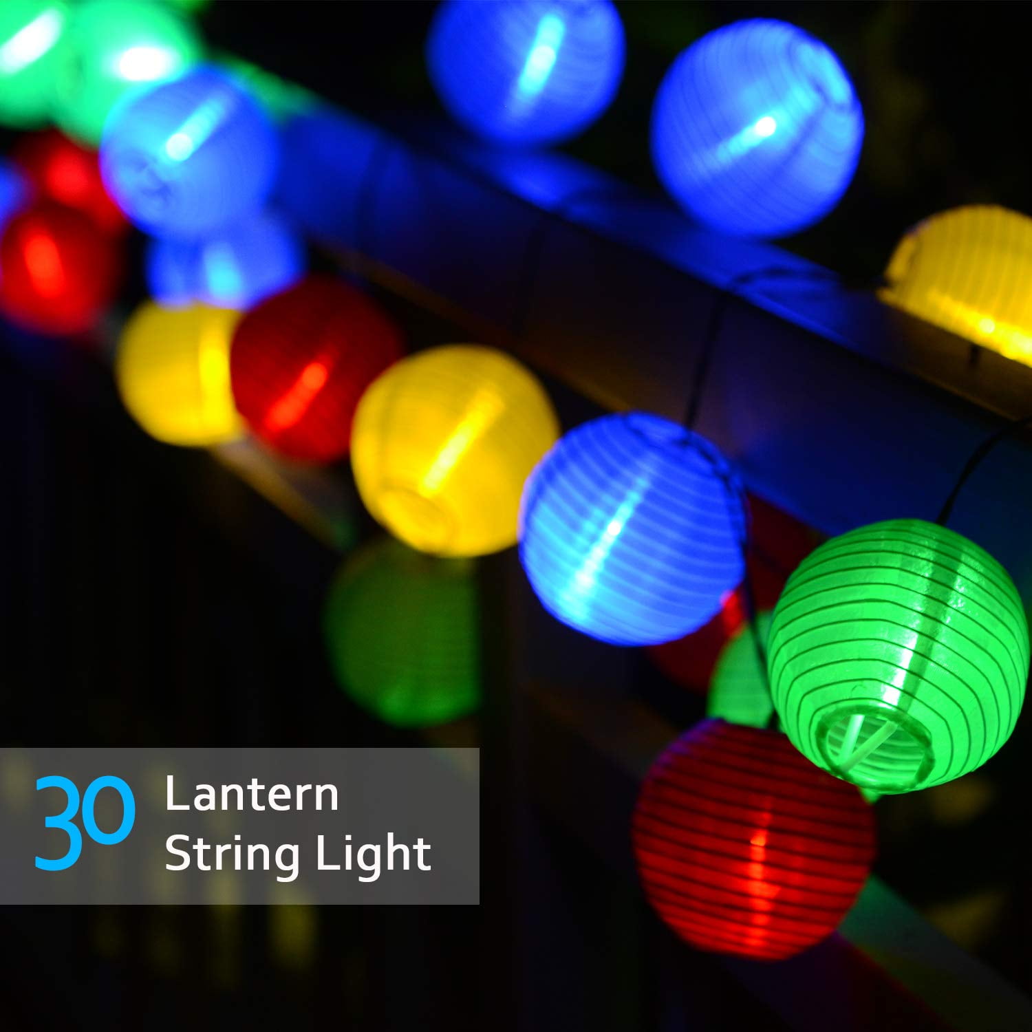 LED Solar Power Chinese Lantern Fairy String Lights Garden Festival Party Decor
