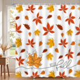 thumbnail image 2 of Fall Leaves Shower Curtain Autumn Maple Leaves Shower Curtain Thanksgiving Harvest Waterproof Fabric Shower Curtains Bathtub Decor with 12 Hooks 72 X 72 Inches, 2 of 6