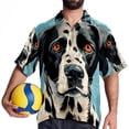 thumbnail image 4 of Spotted Dog Men's Short Sleeve Button Down Casual Poplin Shirts for Summer Beach, Printed Design - Unisex, 4 of 6