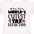 thumbnail image 4 of Inktastic I'm the Worlds Cutest Tax Deduction Pink Hearts Boys or Girls Long Sleeve Baby Bodysuit, 4 of 5