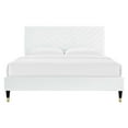 thumbnail image 5 of Modway Roxanne Performance Velvet Queen Platform Bed in White, 5 of 6
