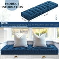 thumbnail image 2 of 48x18 Inch Bench Cushions for Indoor Furniture Chenille Velvet Navy Blue Button Tufted Thicken Seat Pad Mat with Memory Foam, Window Floor Sofa Chair Cushion for Living Room Porch Swing, 2 of 12
