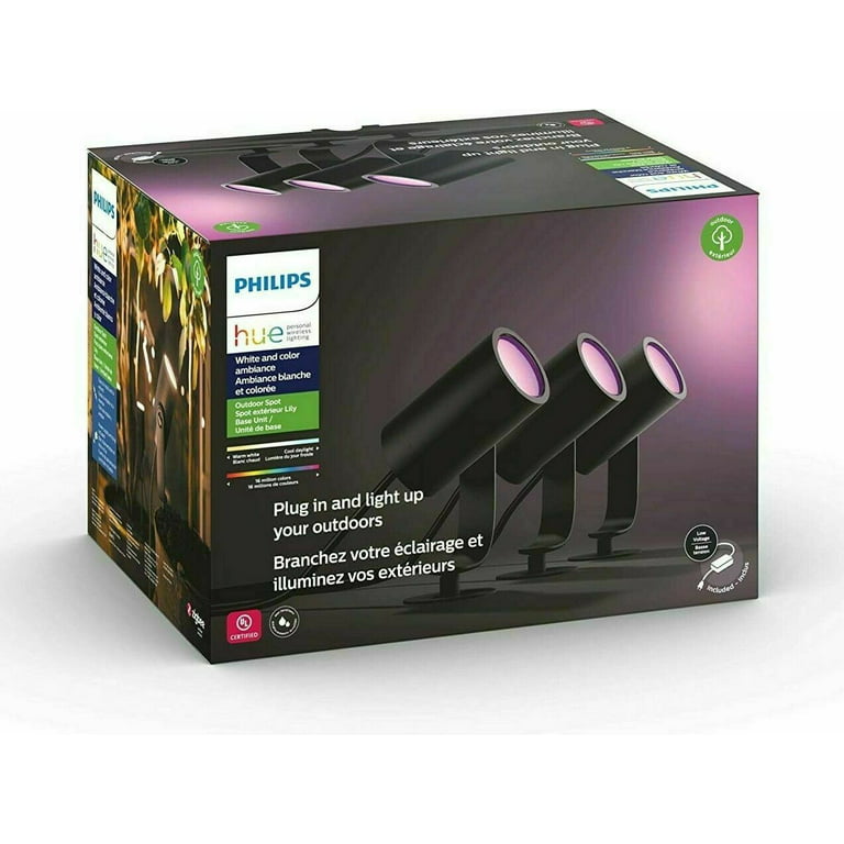 Philips Hue Lily White Color Outdoor Weatherproof LED Spot Light Pack) - Walmart.com