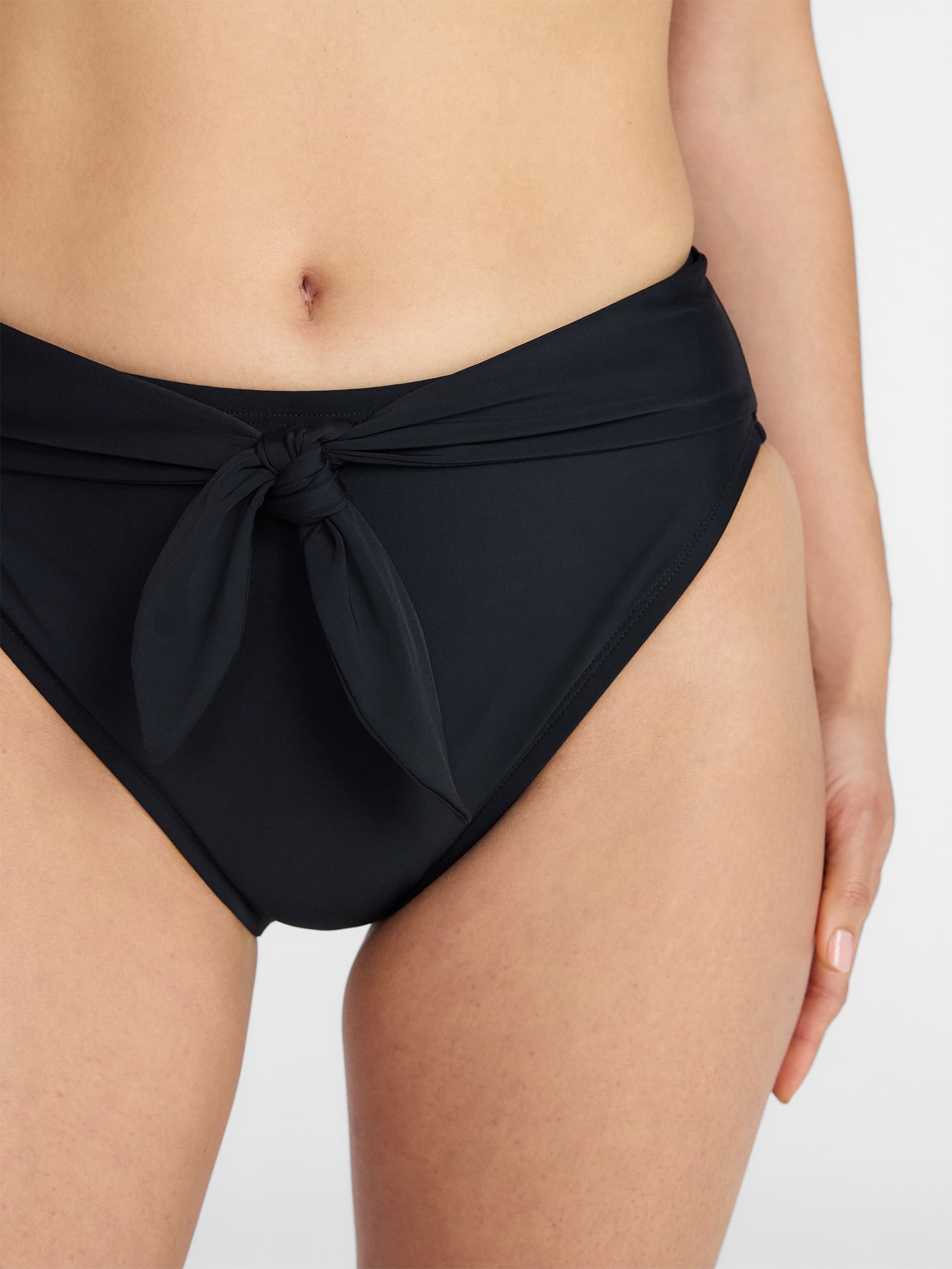 Time and Tru Women's and Women's Plus Tie Front High Leg Bottom
