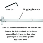 Dynasty Hardware Push Bar Panic Exit Device, 2 Piece