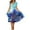 Blue, variant on IROINNID Long Dresses For Women Casual Graphic Printed Short Sleeve V-neck Party Dress Cheap