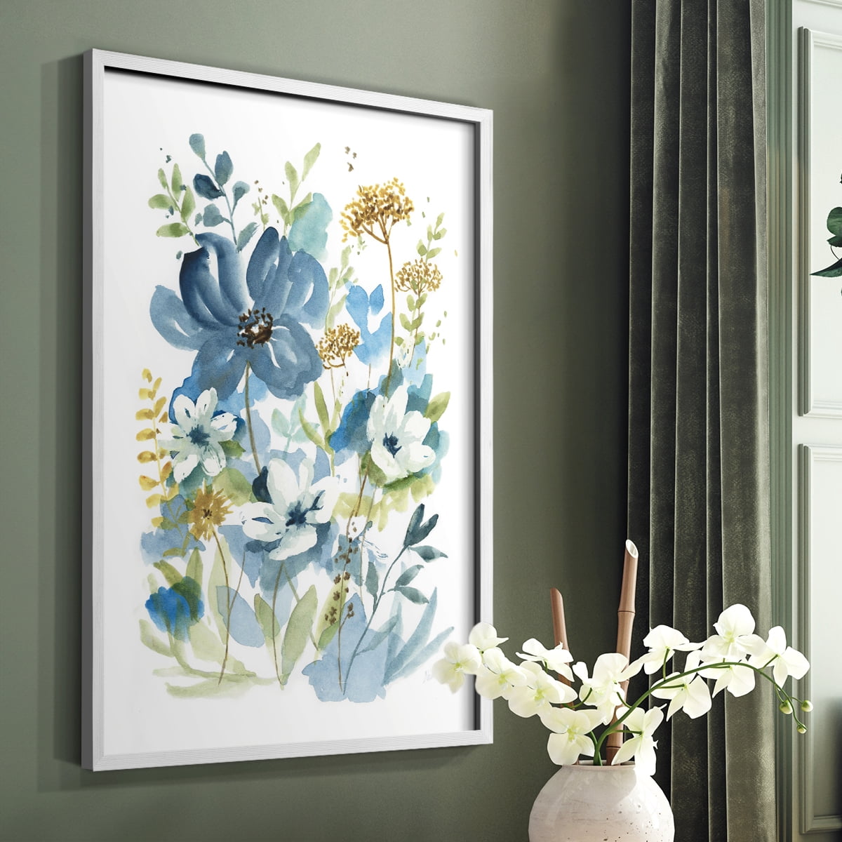 Wild Medley I Framed Print in White Solid Wood 8 x 10 Framed Print