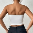 thumbnail image 4 of Women's Crop Tube Tops Base Undershirt Summer Casual Going Out Blouses Off Shoulder Clubwear (S, White), 4 of 4