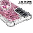 thumbnail image 3 of Funda para Samsung Galaxy S21 5G con Brillo Líquido Flotante, Purpurina, Parachoques y Anillo Giratorio Soporte, 3 of 5