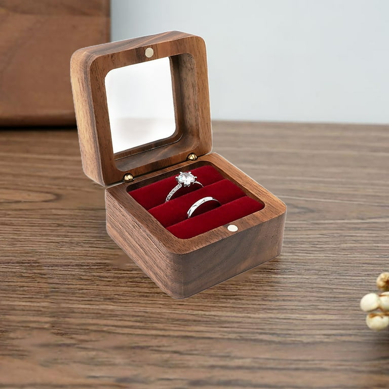 Matoen Wooden Wedding Ring Box for Rings, Wedding Ring box for