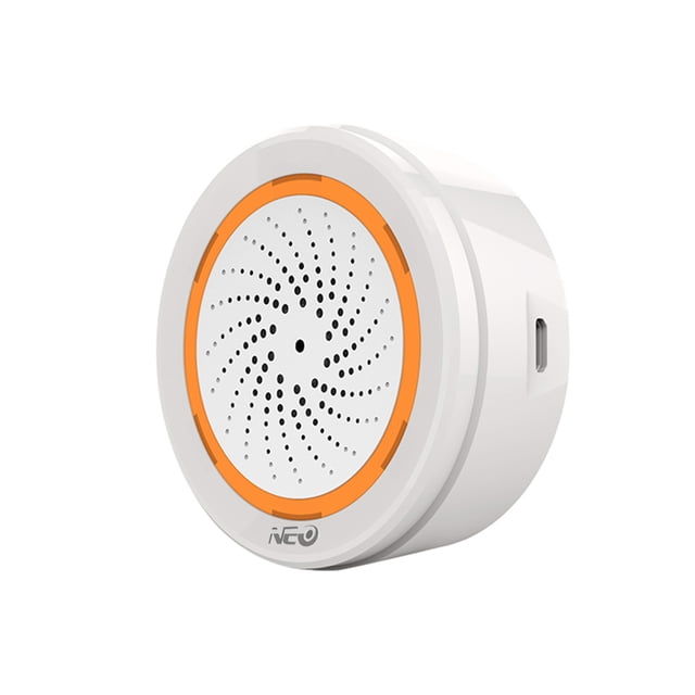 Detector Inteligente de Temperatura Y Humedad Tuya Zigbee + Alarma de Luz Y Sonido NEO Sensor de sirena