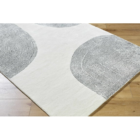 Hauteloom Zytka Wool Living Room, Bedroom Area Rug - Contemporary - Light Silver, Desert Sand, Silver Gray - 18" x 18" Sample