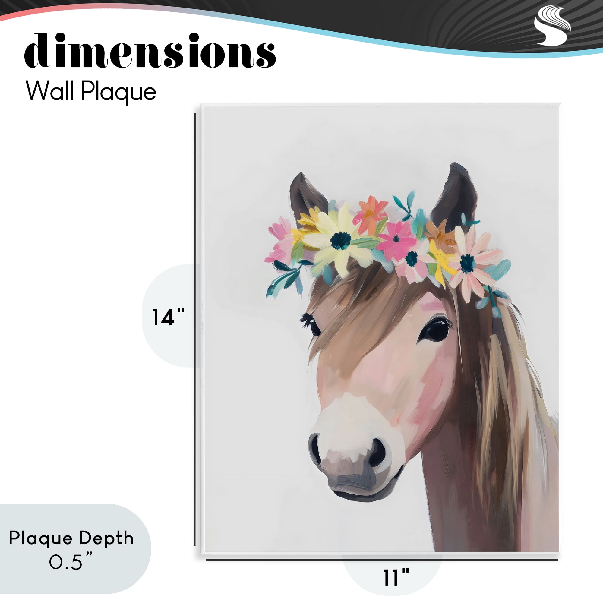 Stupell Industries Flower Crown Horse Wall Plaque Art, design by The Prints Vibe