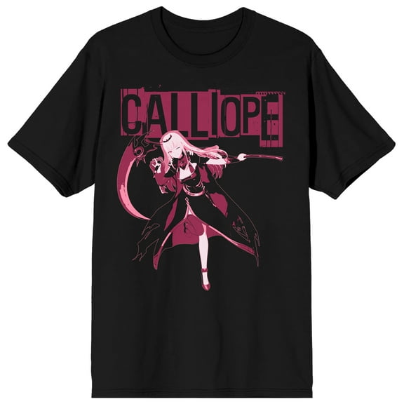 Mori Calliope Standing With Scythe Men's Black Short Sleeve Tee-Small