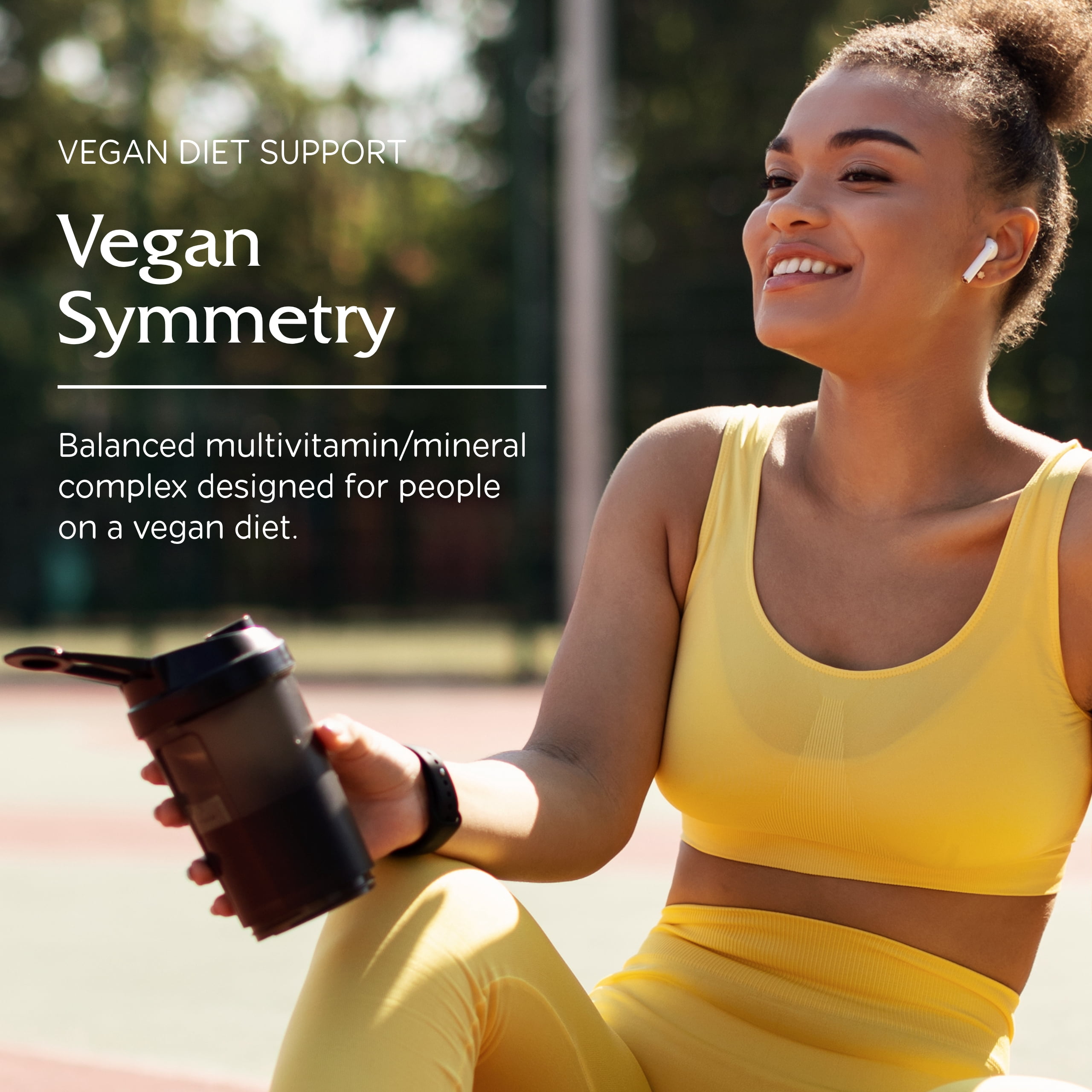 Vitanica Vegan Symmetry, Non-GMO Vegan Multivitamin for Women, Iron Free, Gluten Free, 120 Capsules