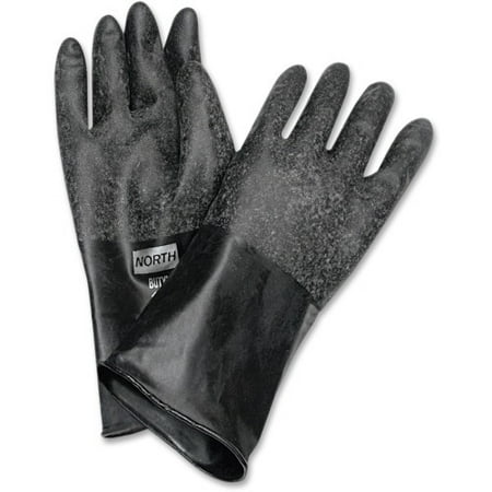 

NORTH 14 Unsupported Butyl Gloves Chemical Protection - 10 Size Number - Butyl - Black - Water Resistant Durable Chemical Resistant Ketone Resistant Rolled Beaded Cuff Comfortable Abrasion Resi