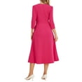 thumbnail image 3 of INSPIRE CHIC Women's Work Dress A Line 3/4 Sleeves Elegant Midi Dress XL Hot Pink, 3 of 5